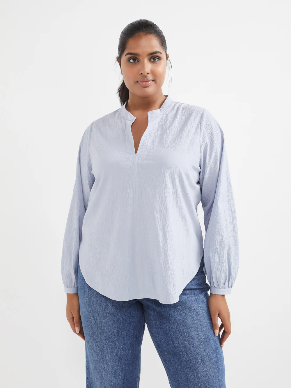 The Cotton Crinkle Vent Neck Top - Image 7
