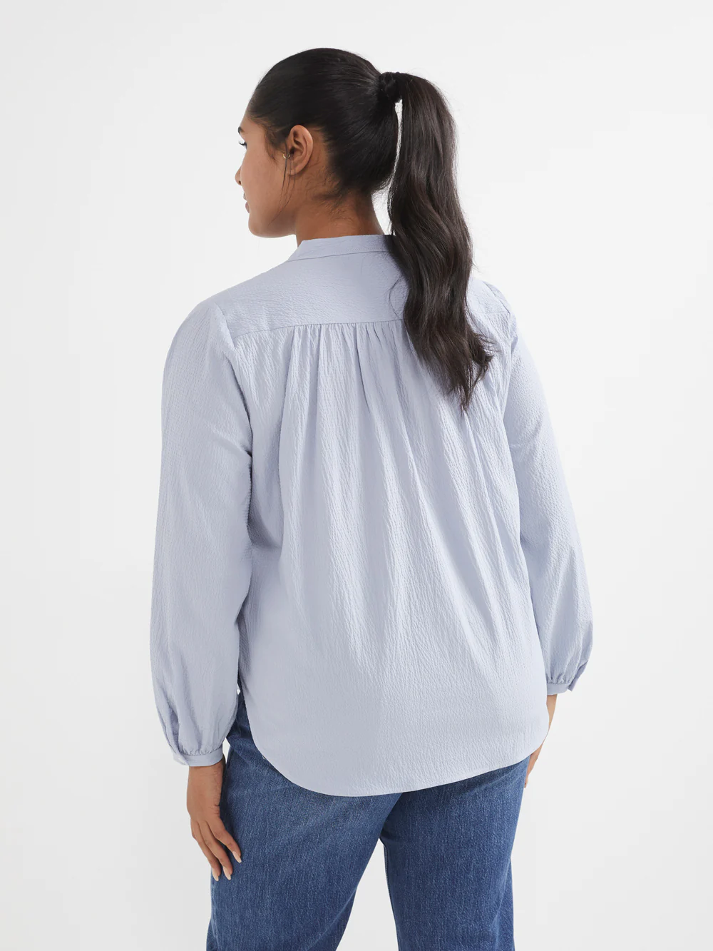 The Cotton Crinkle Vent Neck Top - Image 8