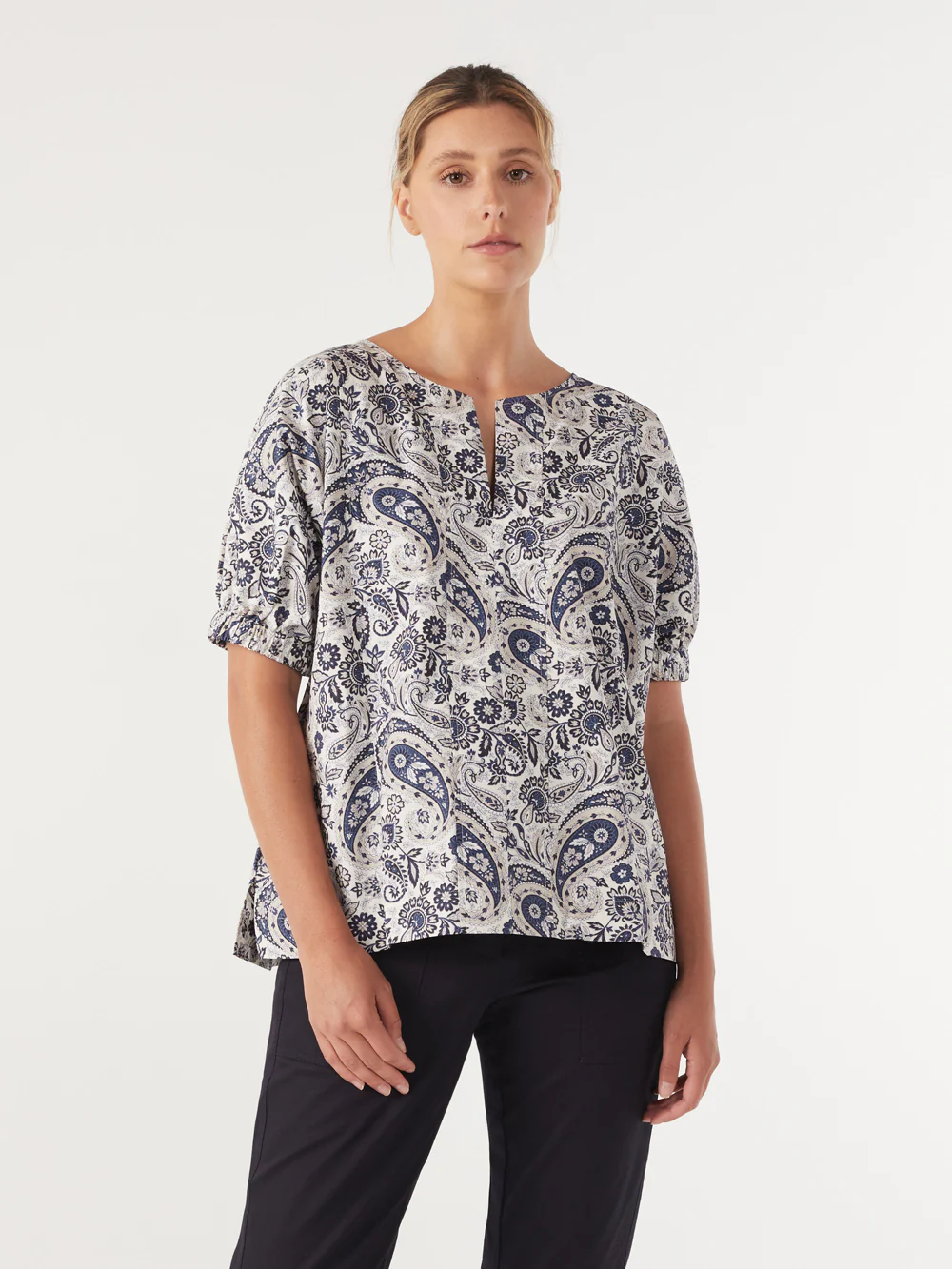 The Cotton Paisley Popover Top - Image 2