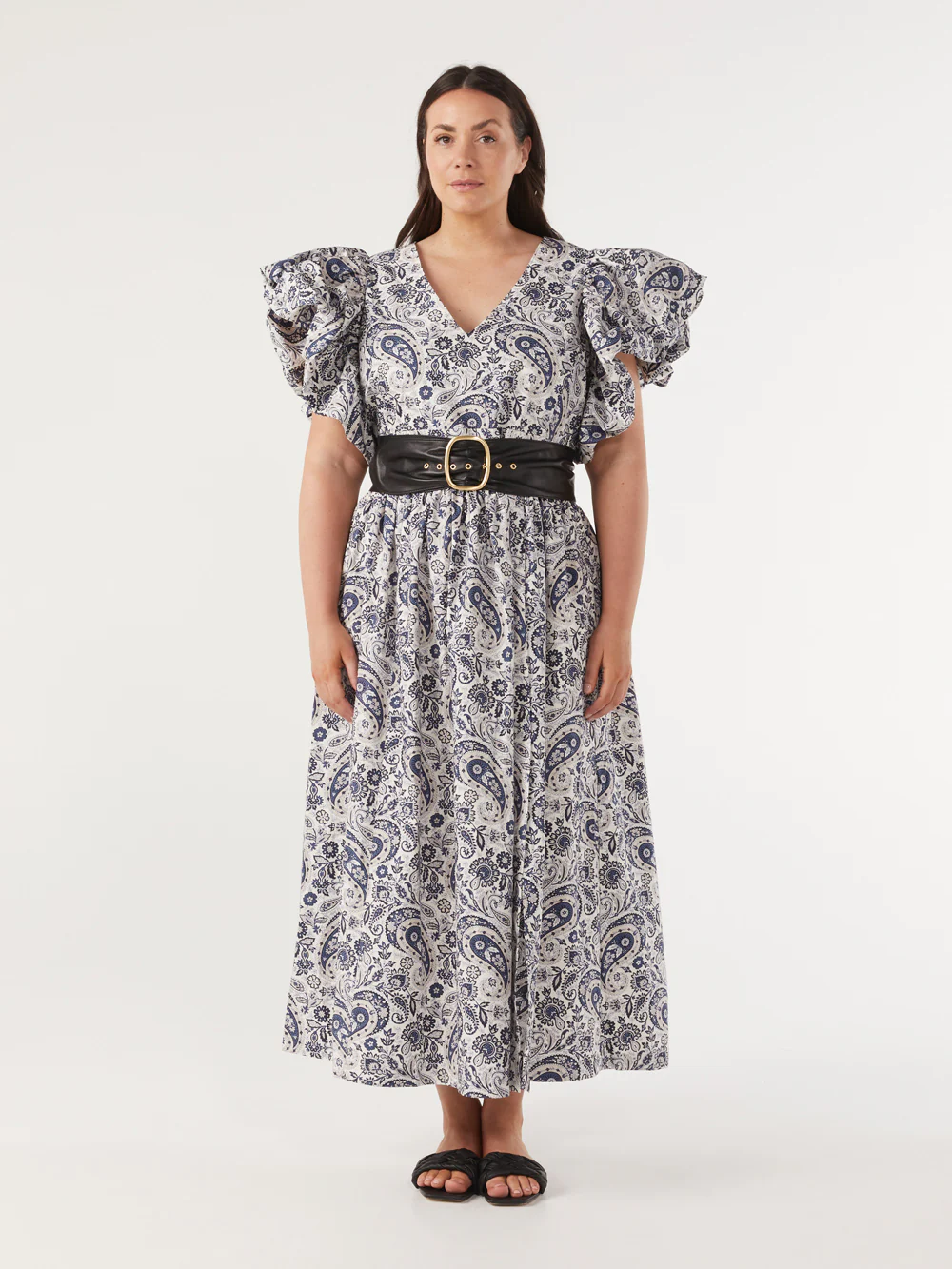 The Cotton Paisley Statement Sleeve Dress - Image 5