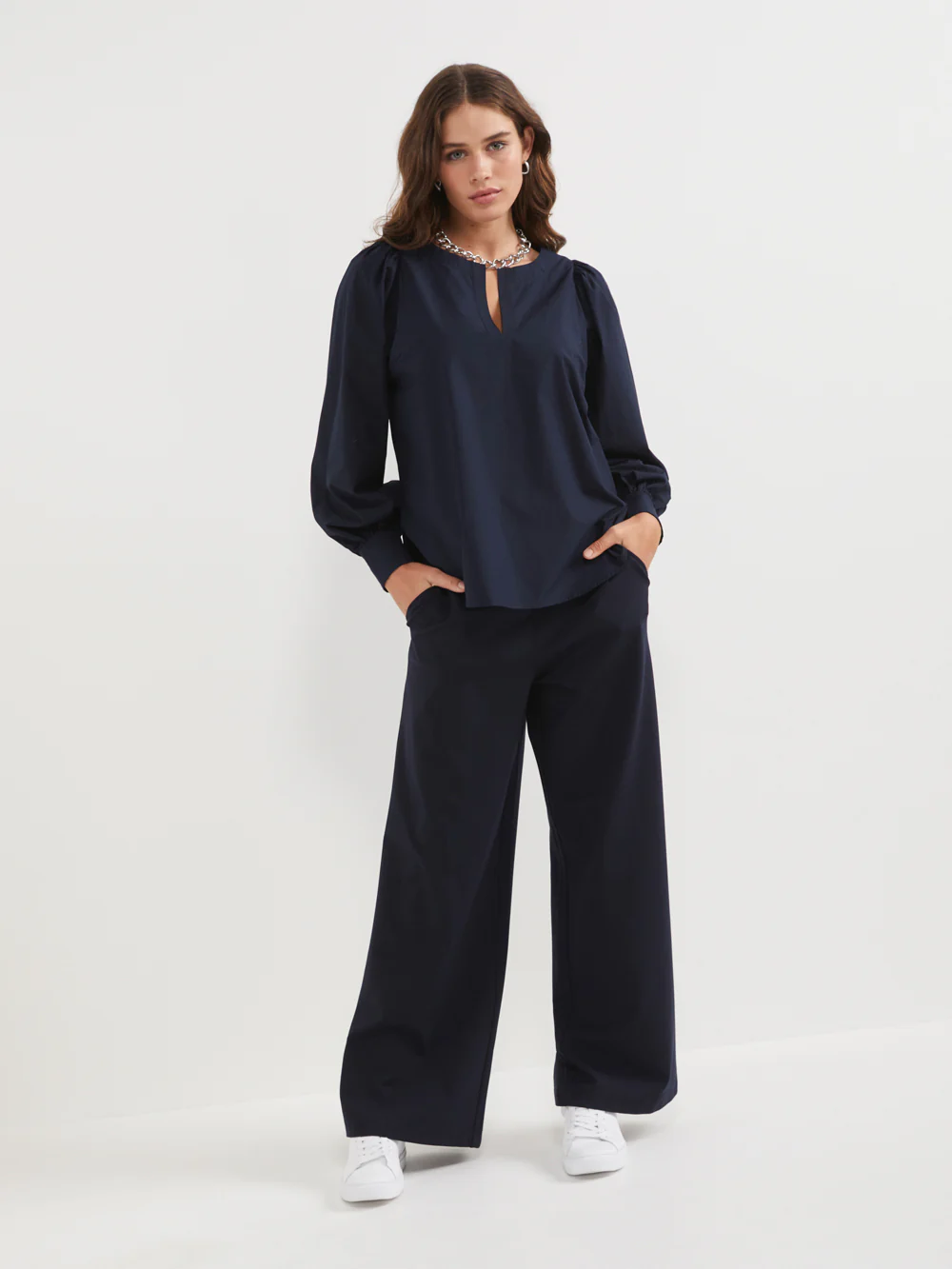 The Cotton Poplin Multi Stitch Top