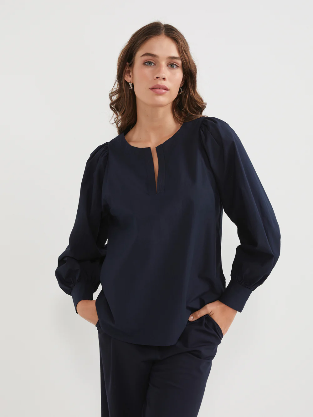 The Cotton Poplin Multi Stitch Top - Image 2