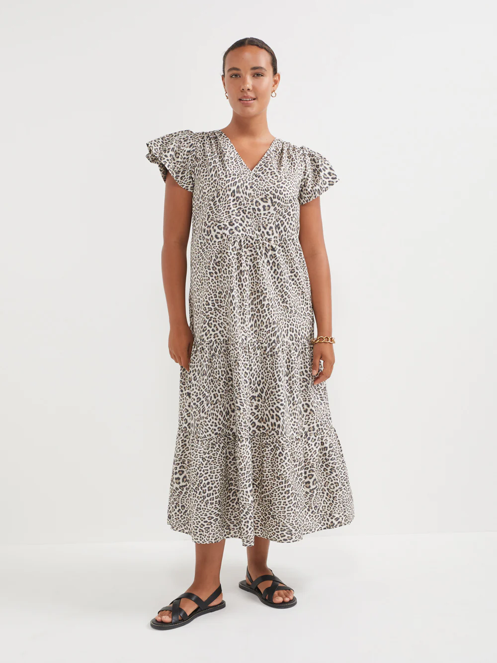 The Cotton Poplin Ocelot Print Dress - Image 2