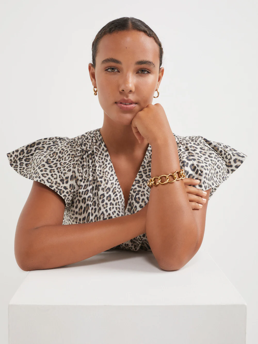 The Cotton Poplin Ocelot Print Dress - Image 4