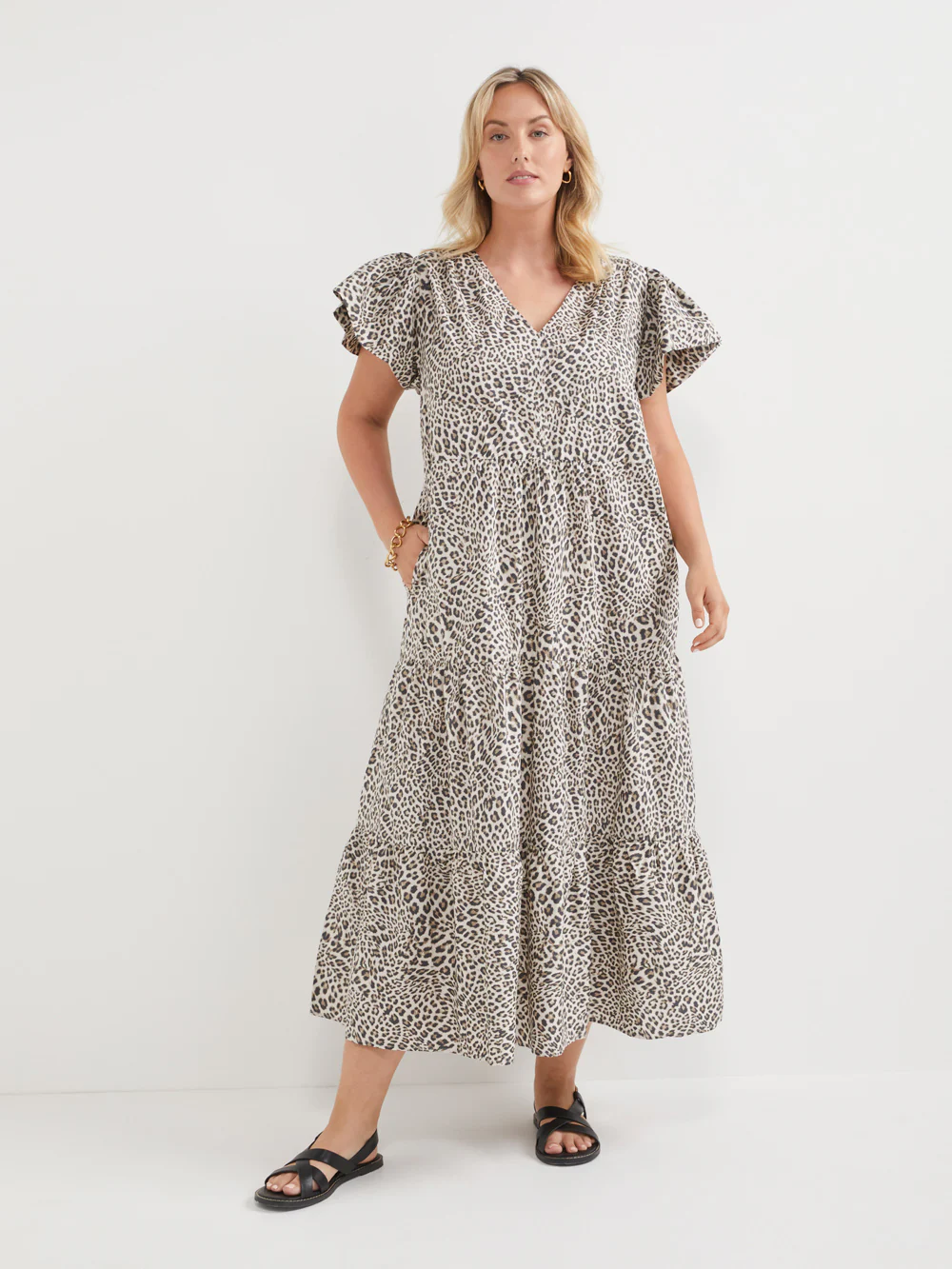 The Cotton Poplin Ocelot Print Dress - Image 7