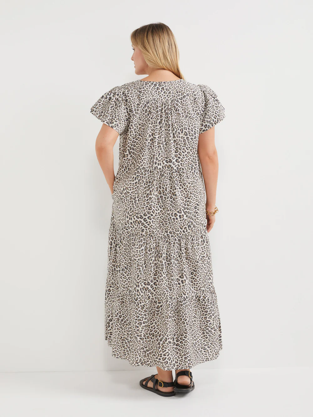 The Cotton Poplin Ocelot Print Dress - Image 8