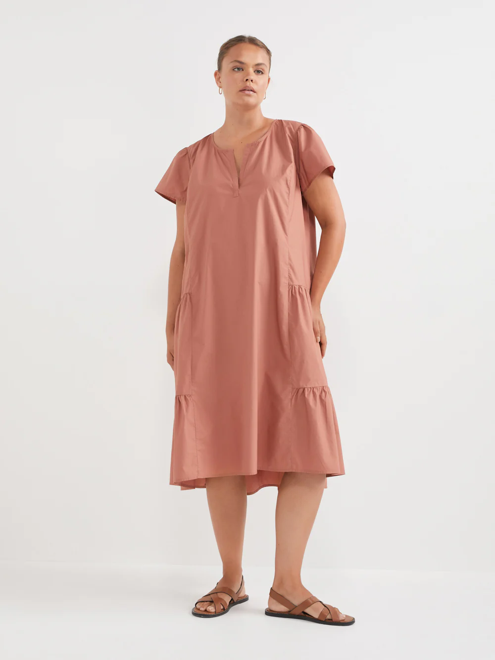 The Cotton Poplin Tiered Back Dress - Image 7
