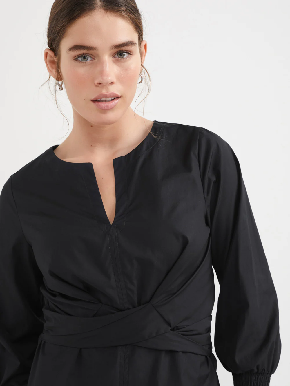 The Cotton Poplin Twist Detail Top - Image 2