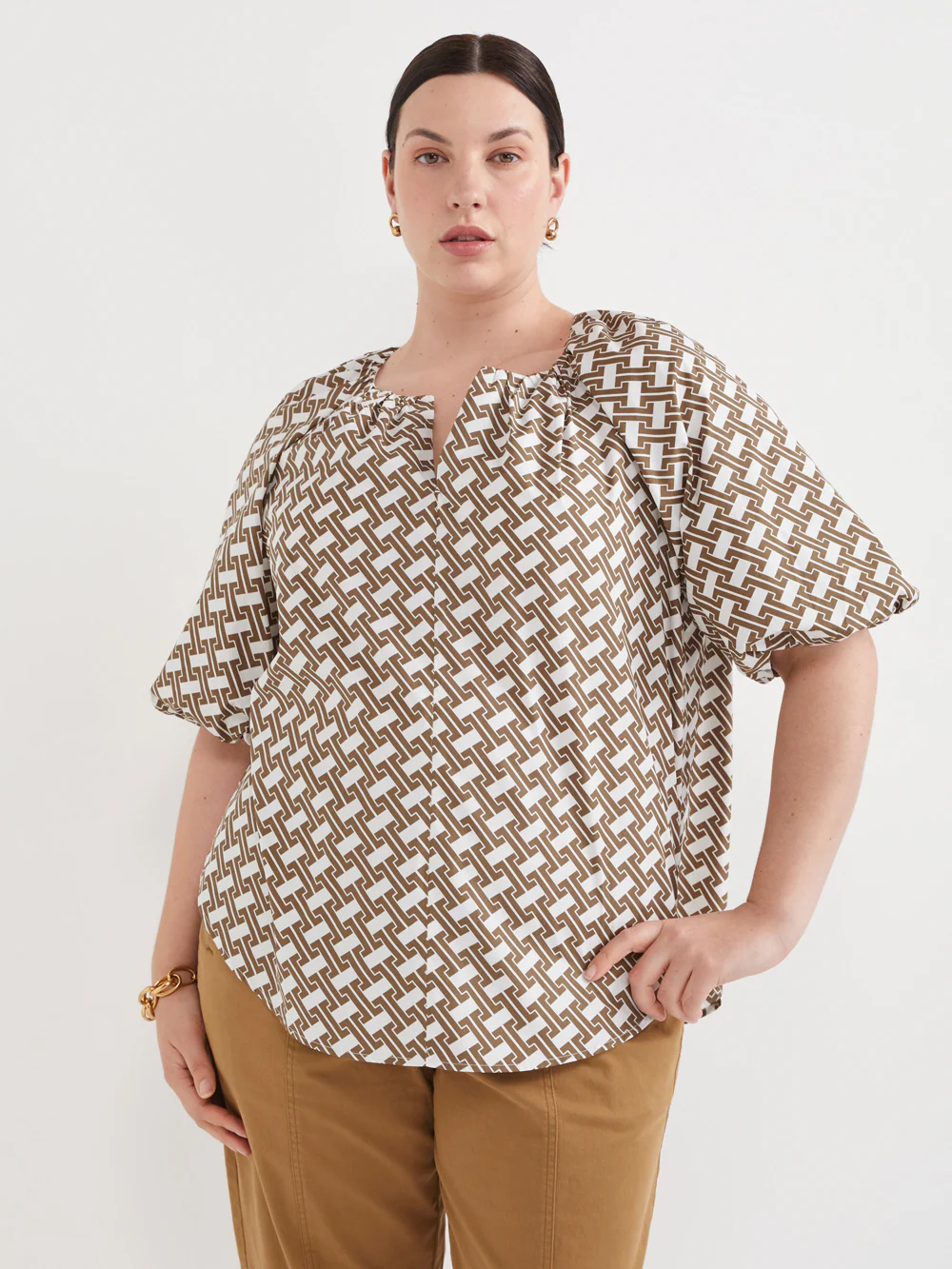 The Cotton Poplin Vent Front Print Top - Image 7