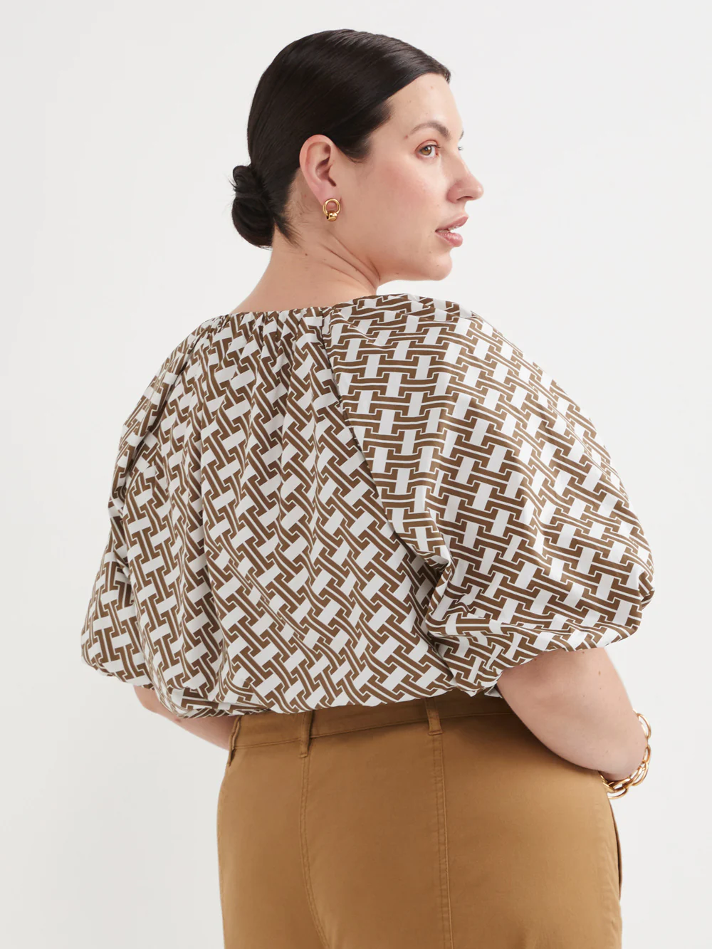 The Cotton Poplin Vent Front Print Top - Image 9