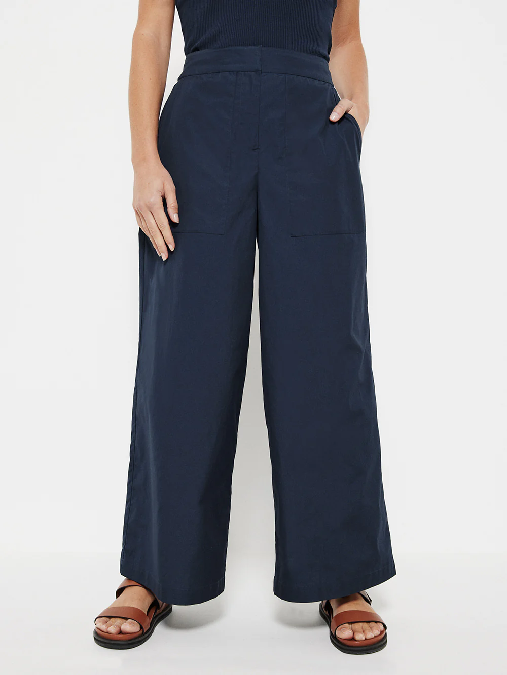 The Cotton Poplin Wide Leg Pant - Image 2