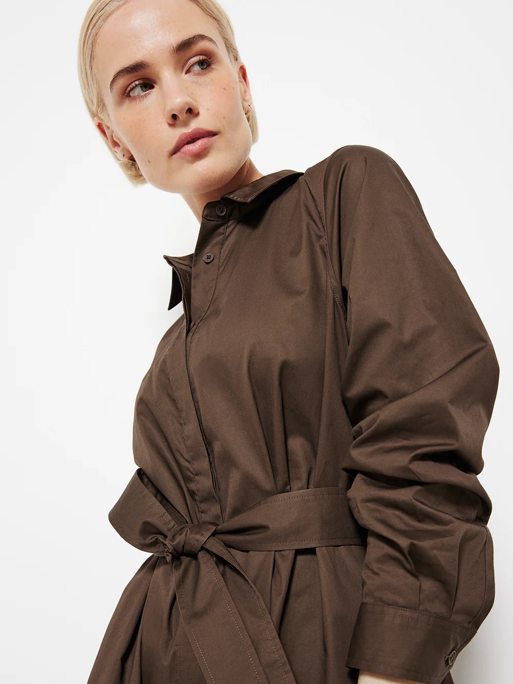 The Cotton Sateen Shirt Dress - Image 2