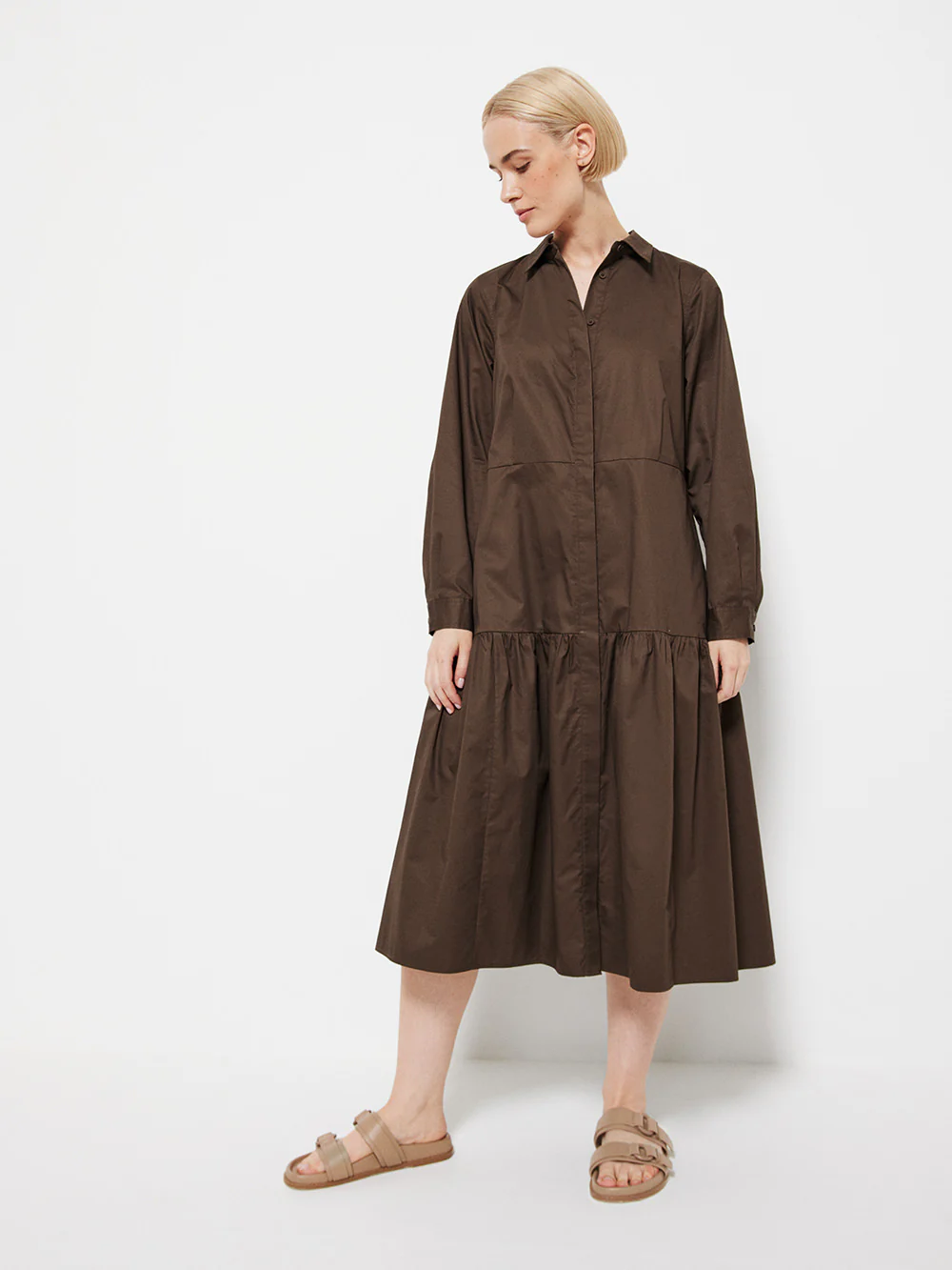The Cotton Sateen Shirt Dress - Image 3