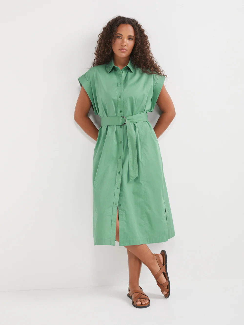 The Cotton Sateen Shirt Dress