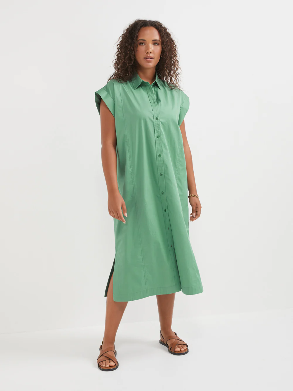 The Cotton Sateen Shirt Dress - Image 2