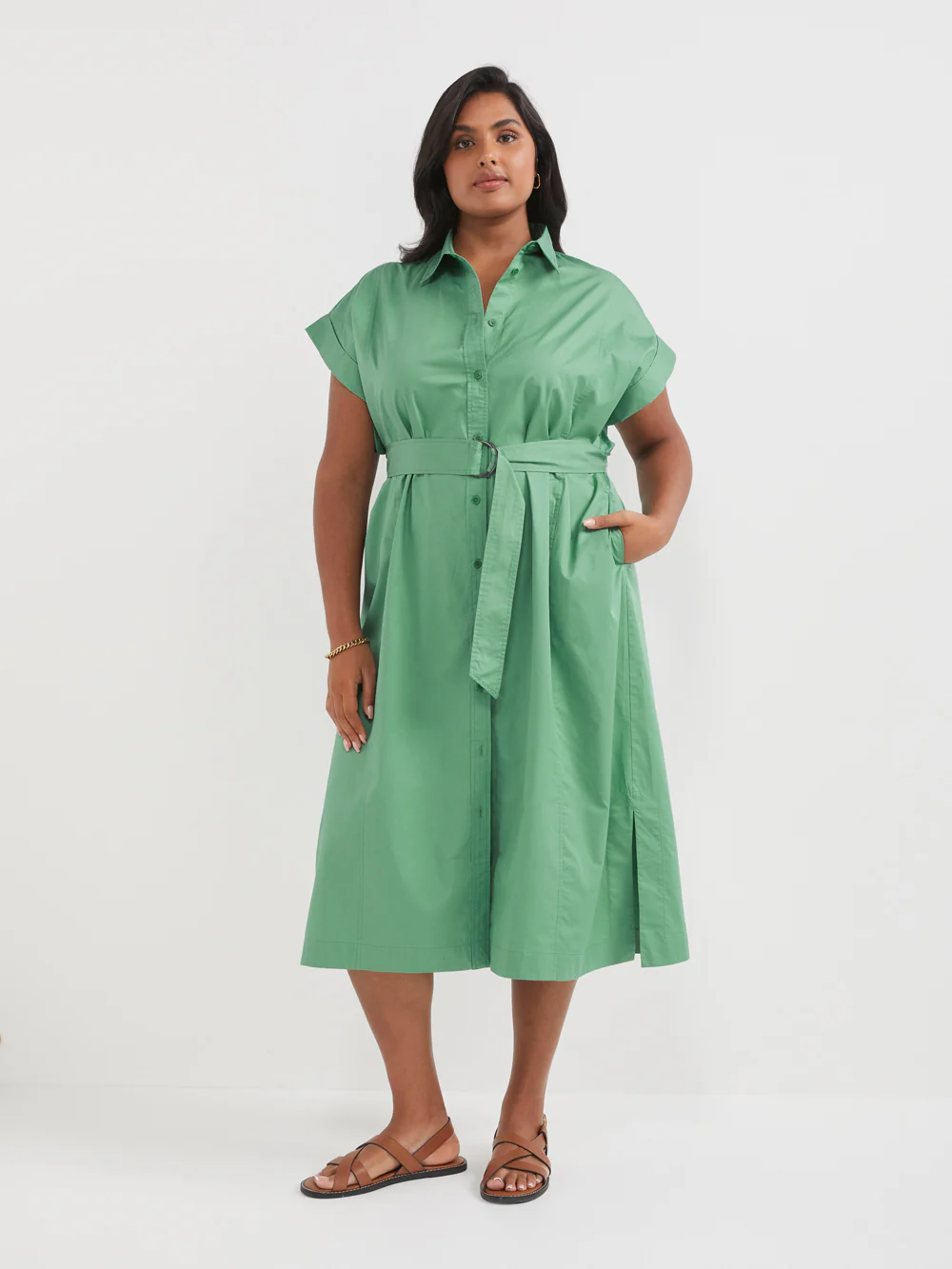 The Cotton Sateen Shirt Dress - Image 6