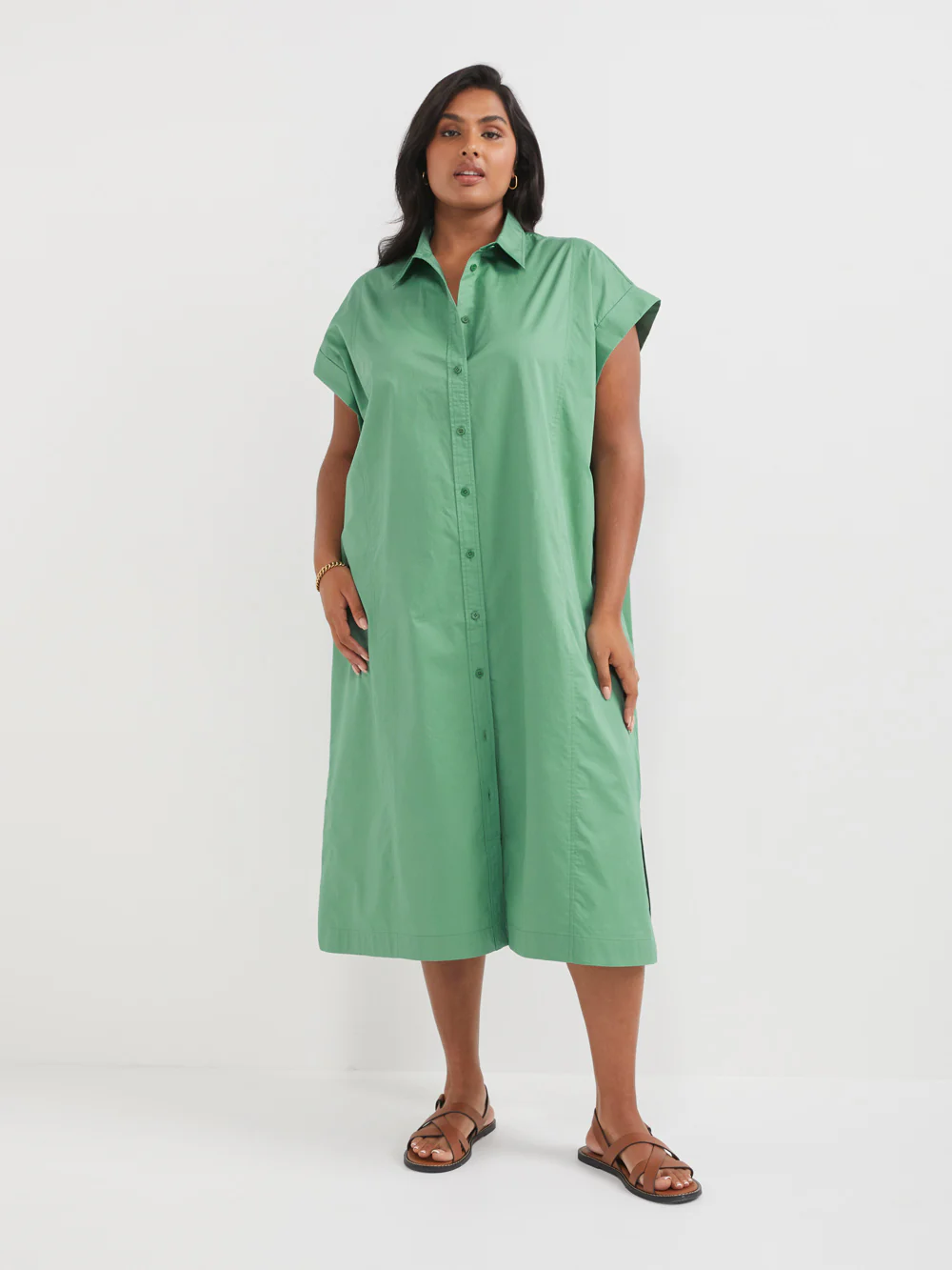 The Cotton Sateen Shirt Dress - Image 7