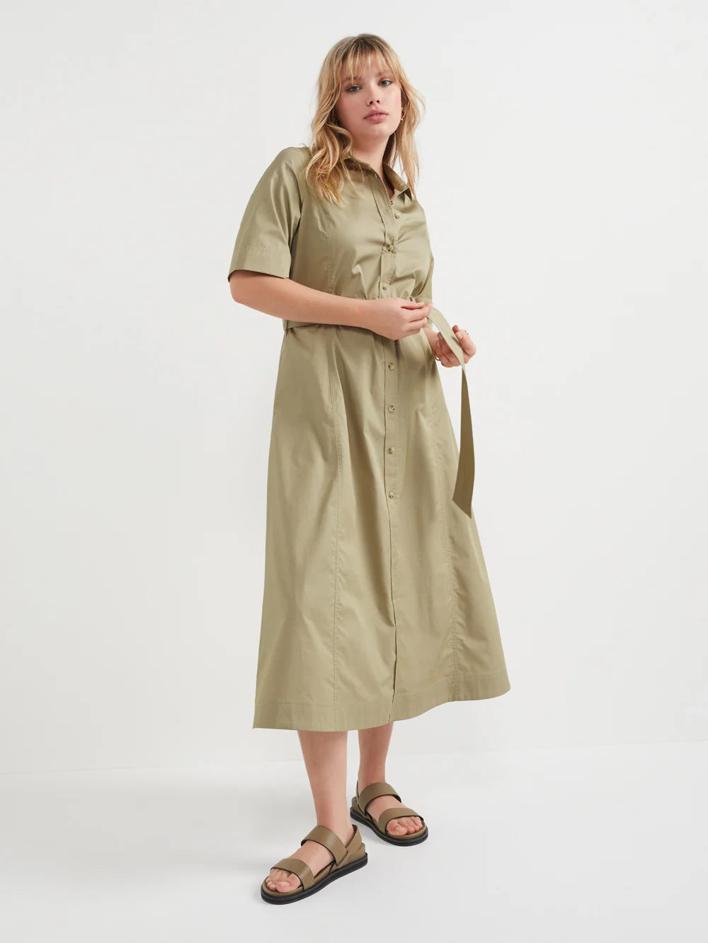 The Cotton Sateen Shirt Dress - Image 2