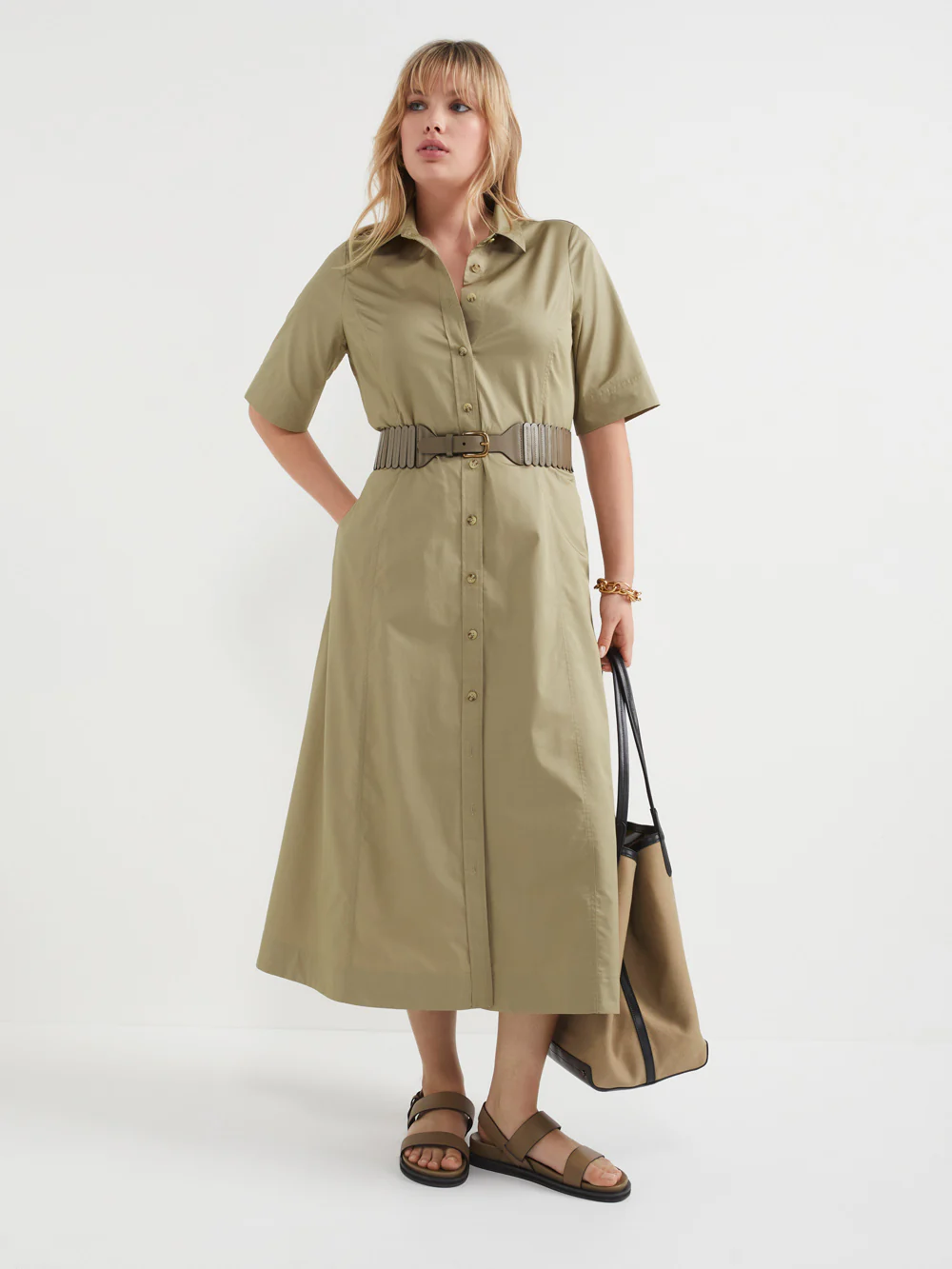 The Cotton Sateen Shirt Dress - Image 3