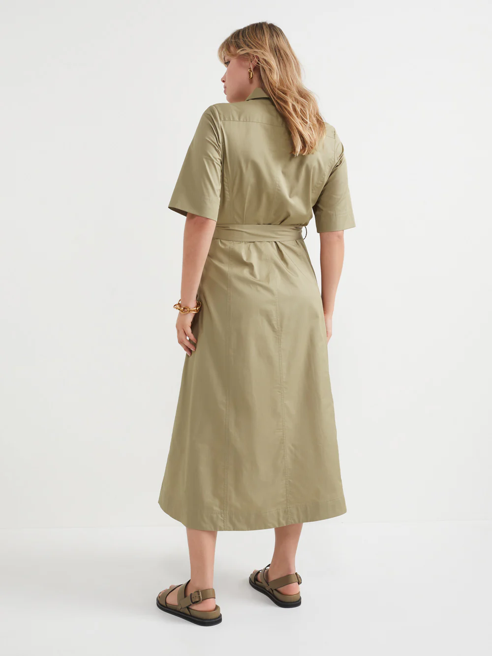 The Cotton Sateen Shirt Dress - Image 4