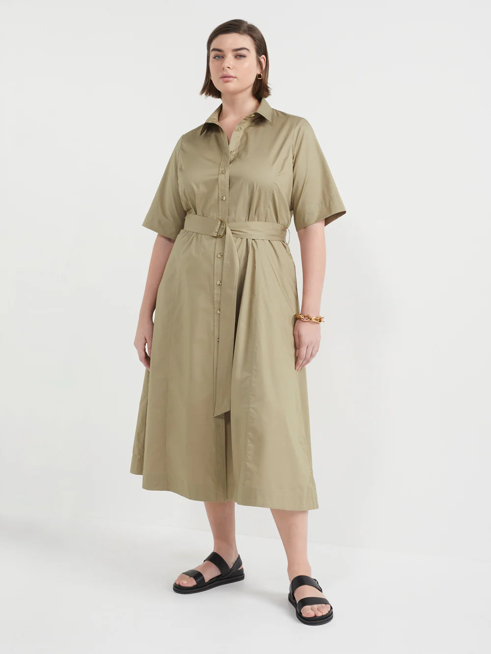 The Cotton Sateen Shirt Dress - Image 5