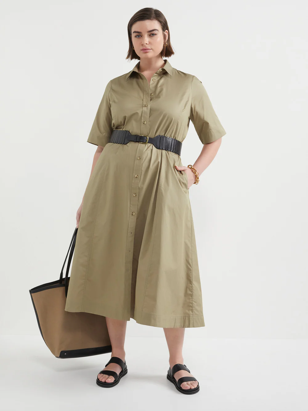 The Cotton Sateen Shirt Dress - Image 8