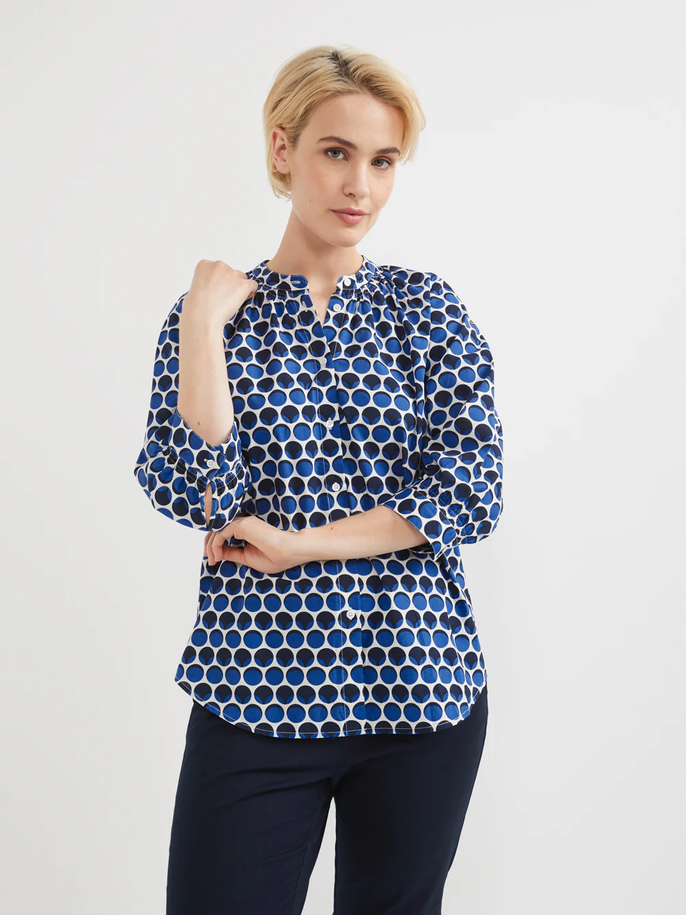 The Cotton Spot Print Top