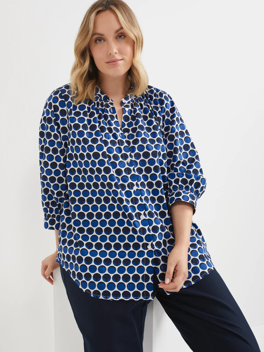 The Cotton Spot Print Top - Image 7