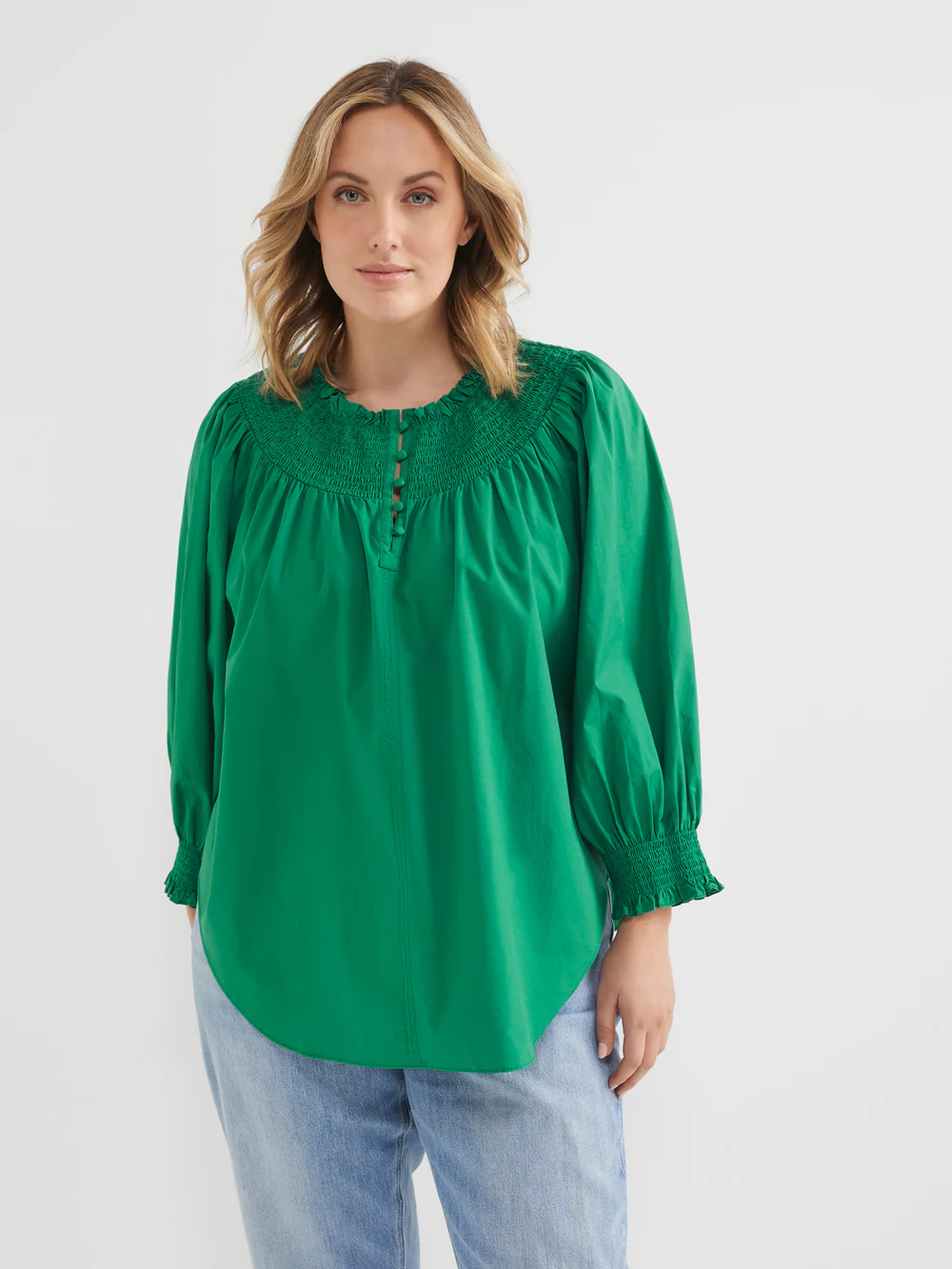The Cotton Voile Shirred Detail Top - Image 7