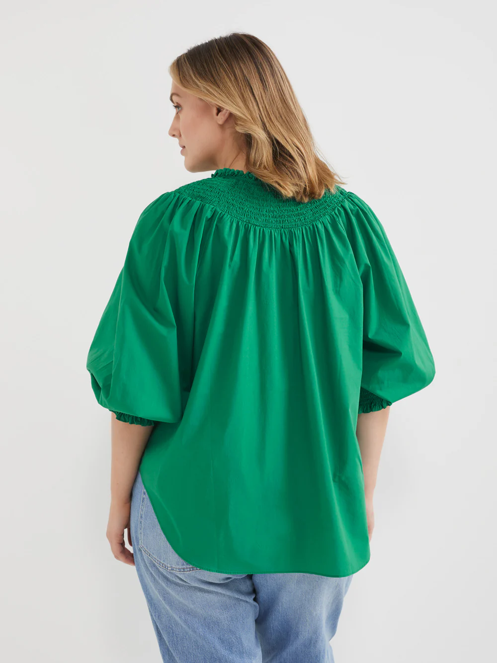 The Cotton Voile Shirred Detail Top - Image 8