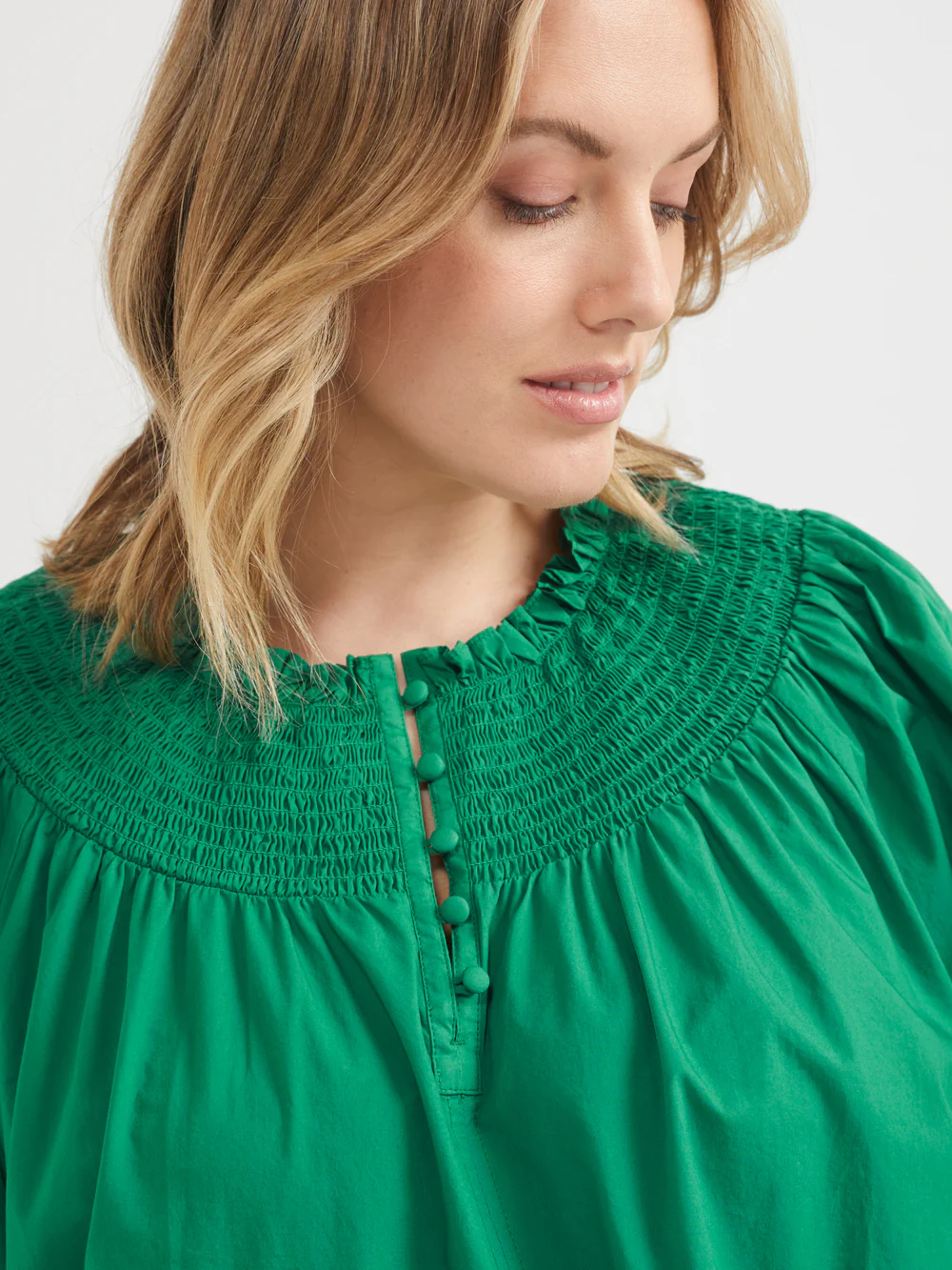 The Cotton Voile Shirred Detail Top - Image 9