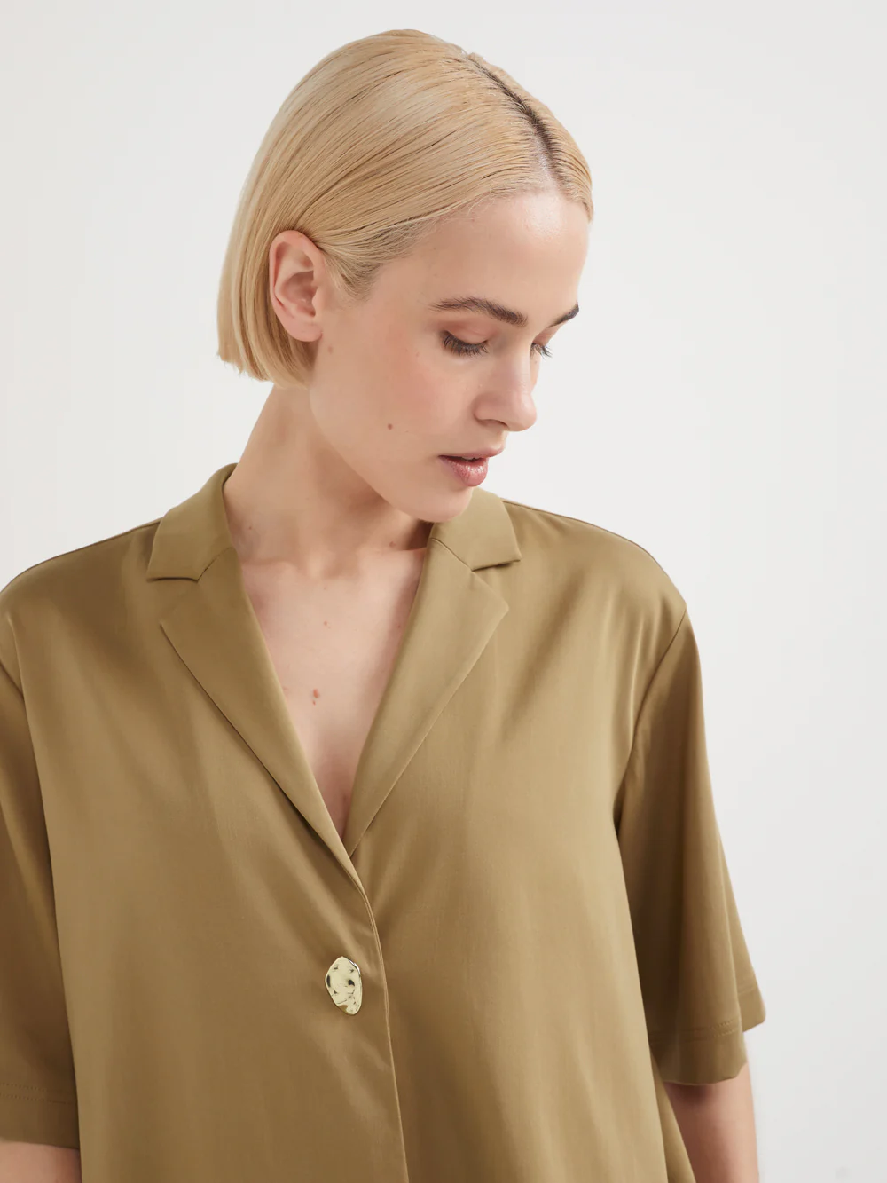 The Draped Button Shirt