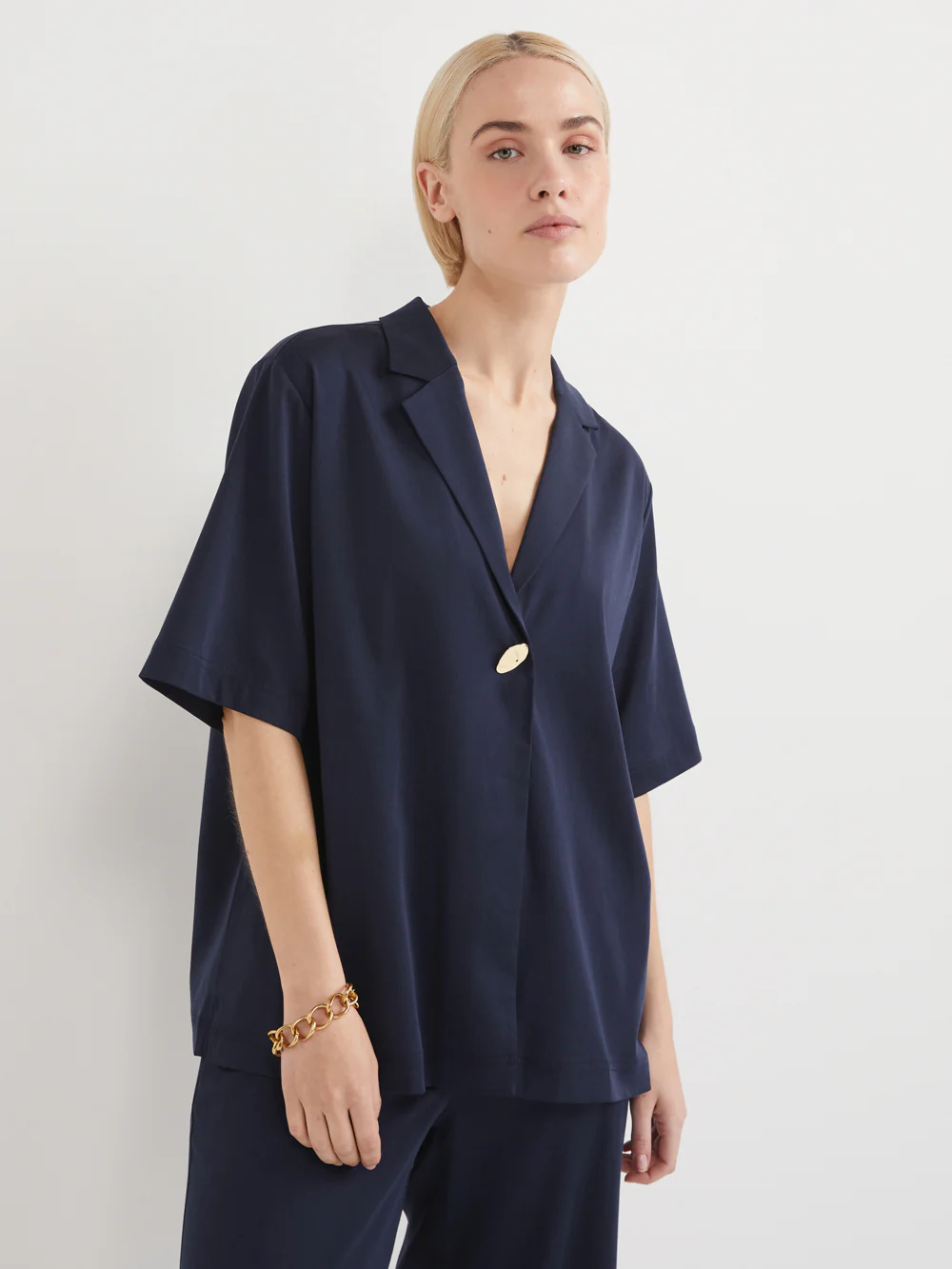 The Draped Button Shirt