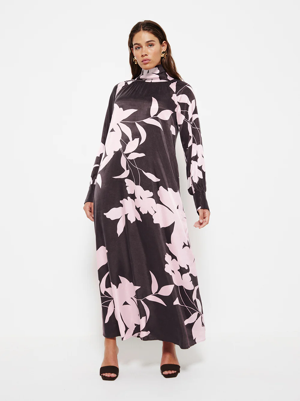 The Draped Floral Print Dress
