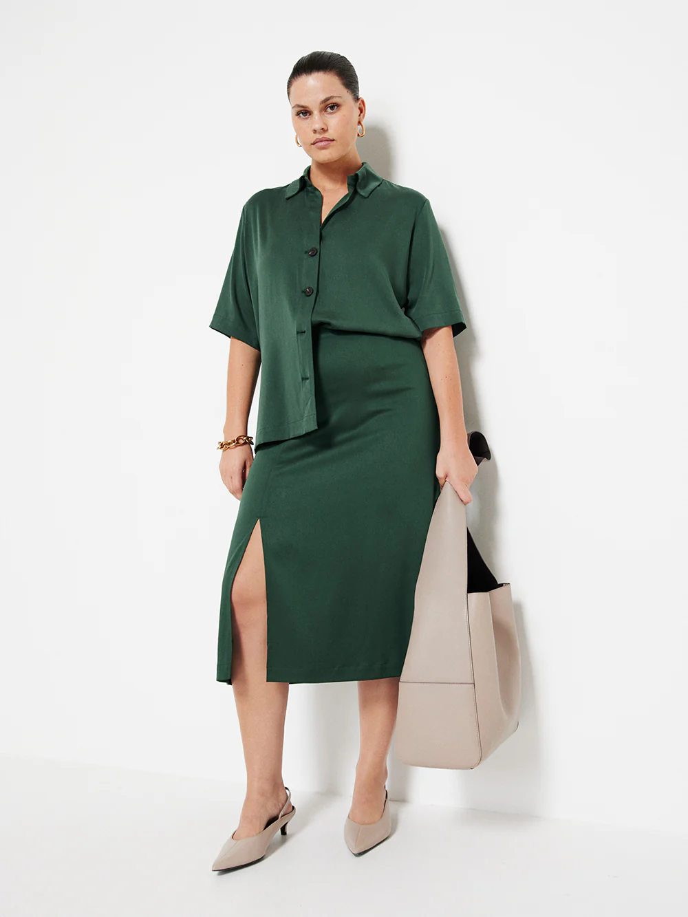 The Draped Midi Skirt