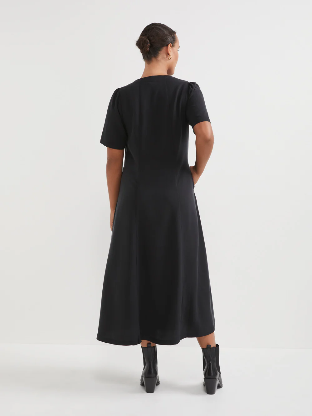 The Draped Twill Midi Dress - Image 3