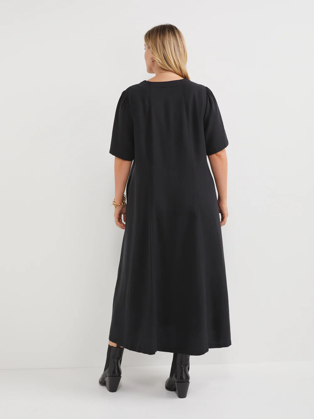 The Draped Twill Midi Dress - Image 7
