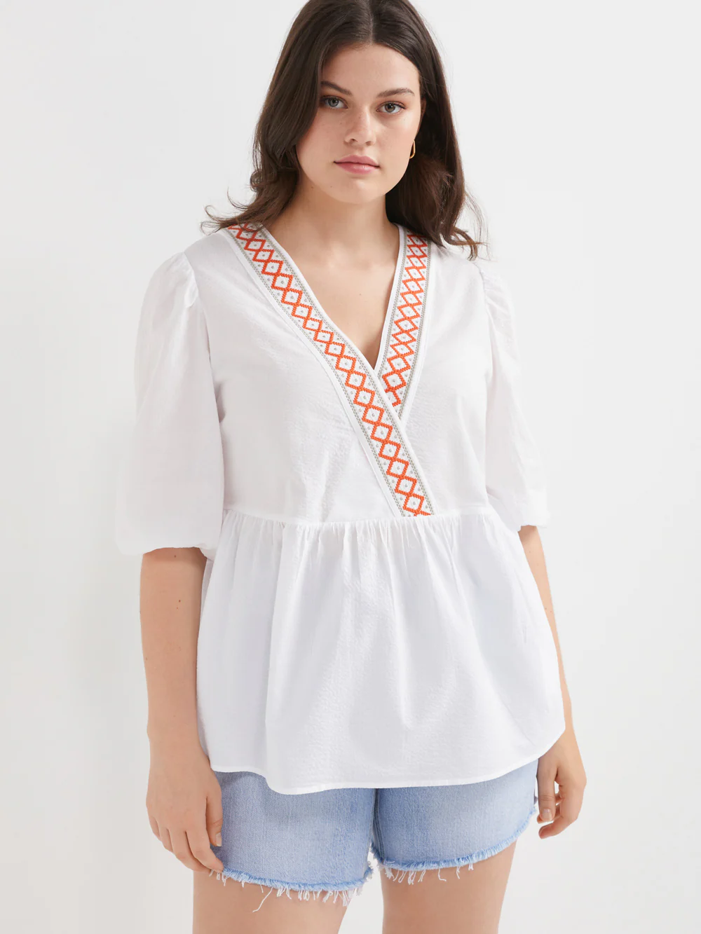 The Embroidered Seersucker Top