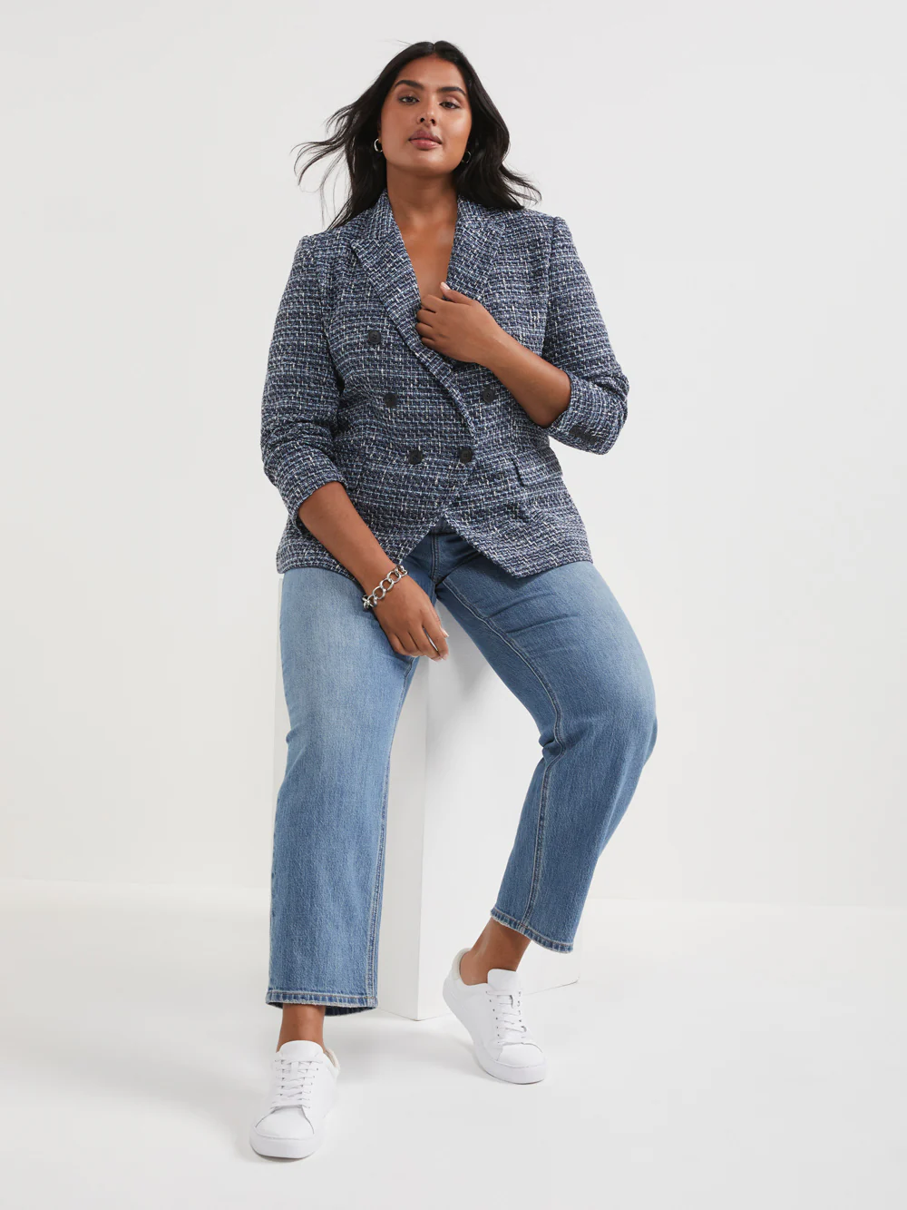 The Fitted Tweed Check Blazer - Image 6