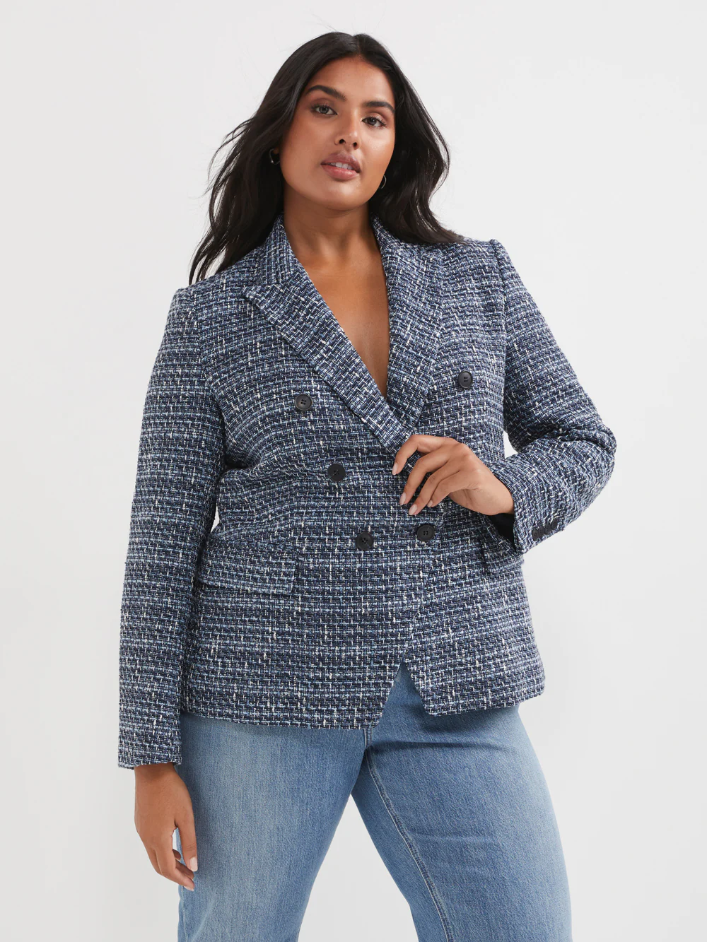 The Fitted Tweed Check Blazer - Image 7