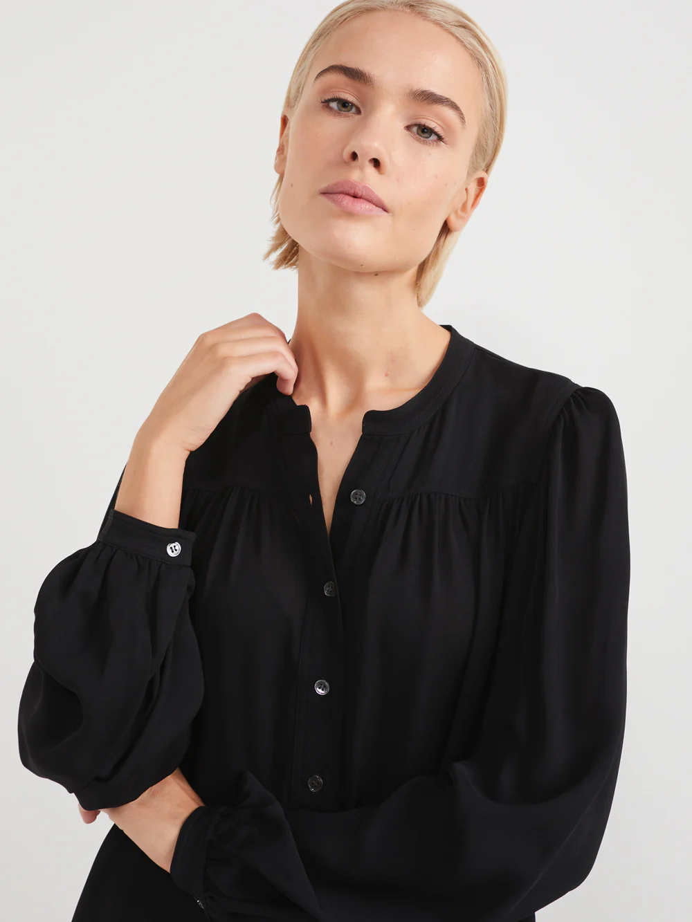 The Half Placket Draped Top - Image 3