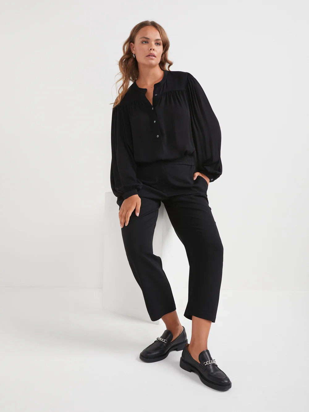The Half Placket Draped Top - Image 5