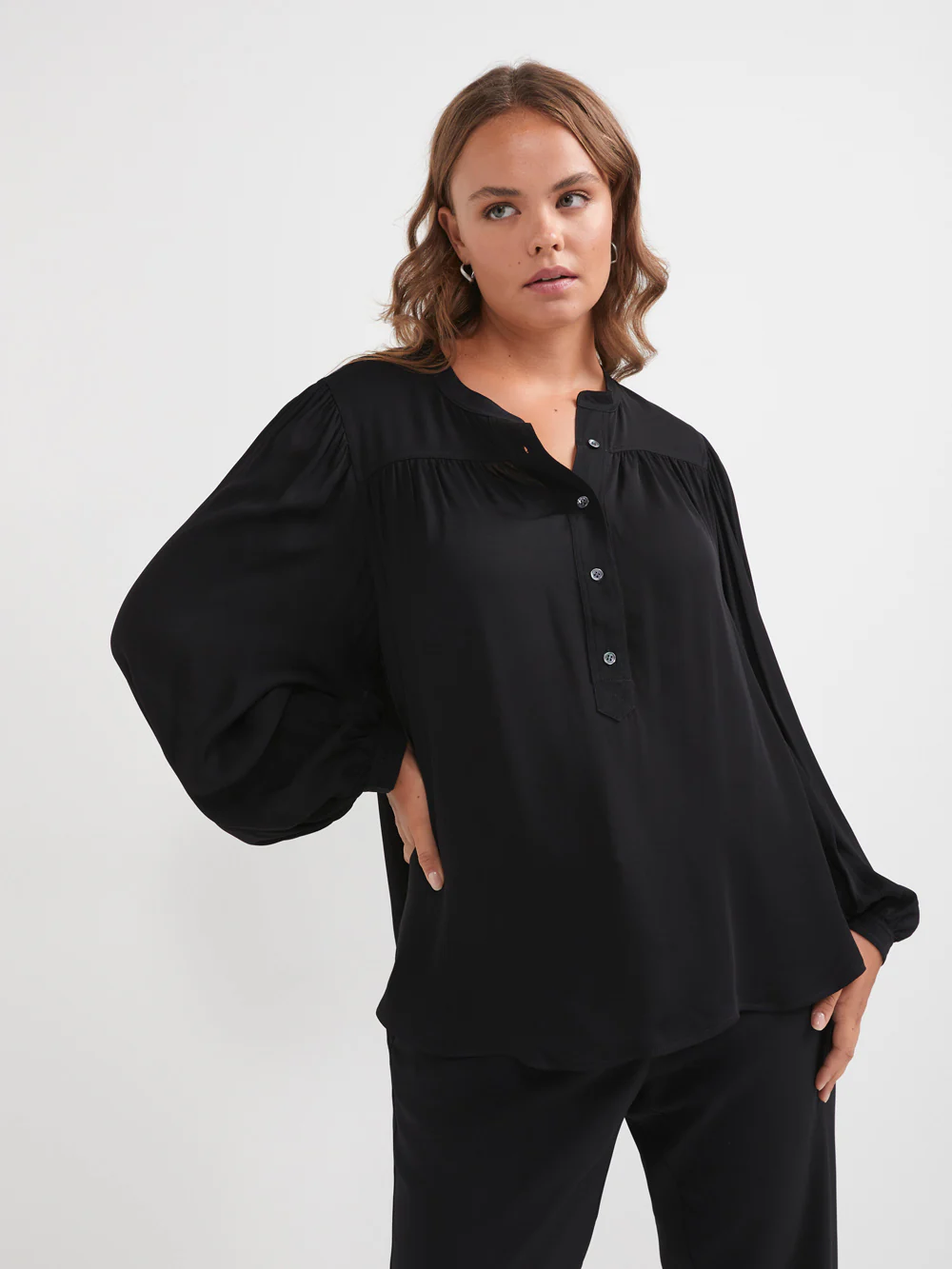 The Half Placket Draped Top - Image 6