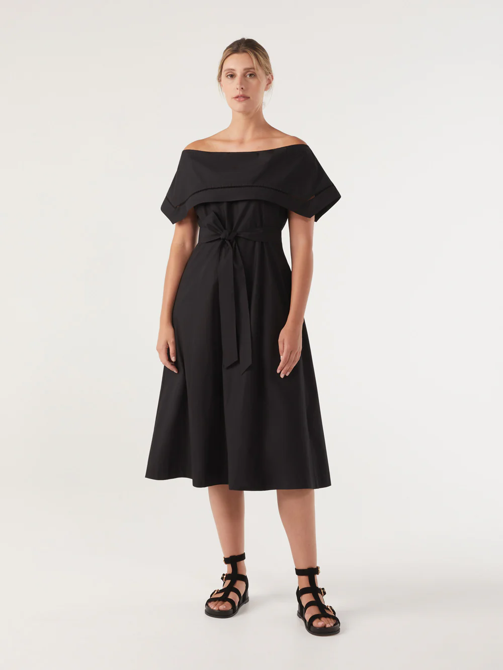 The Lattice Trim Cotton Poplin Dress
