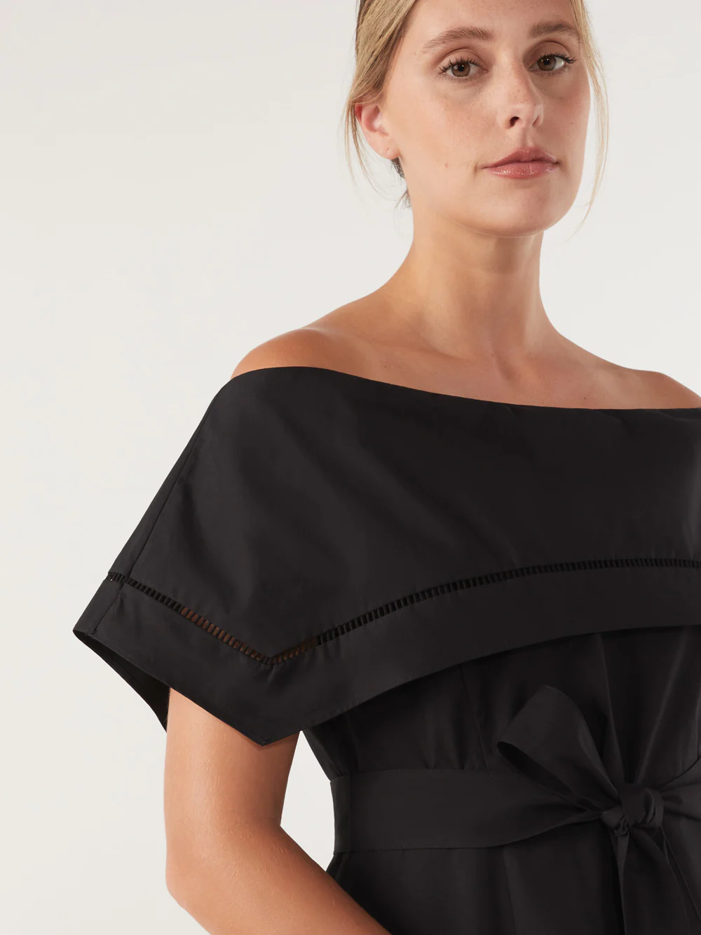 The Lattice Trim Cotton Poplin Dress - Image 4