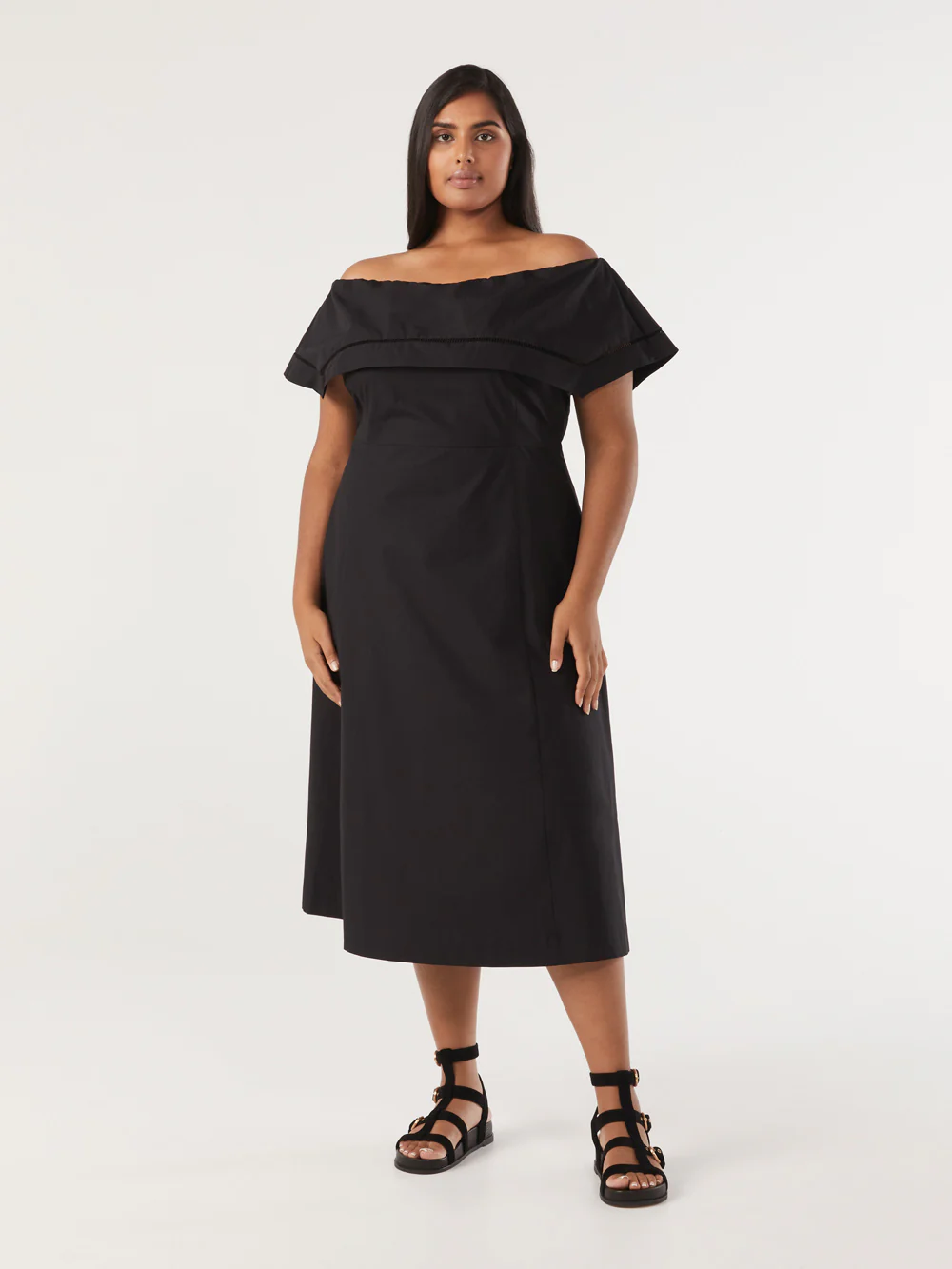 The Lattice Trim Cotton Poplin Dress - Image 5