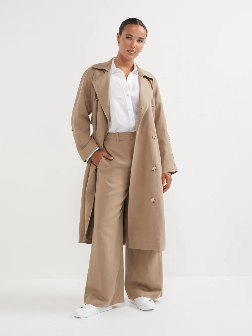 The Linen Blend Statement Trench - Image 2