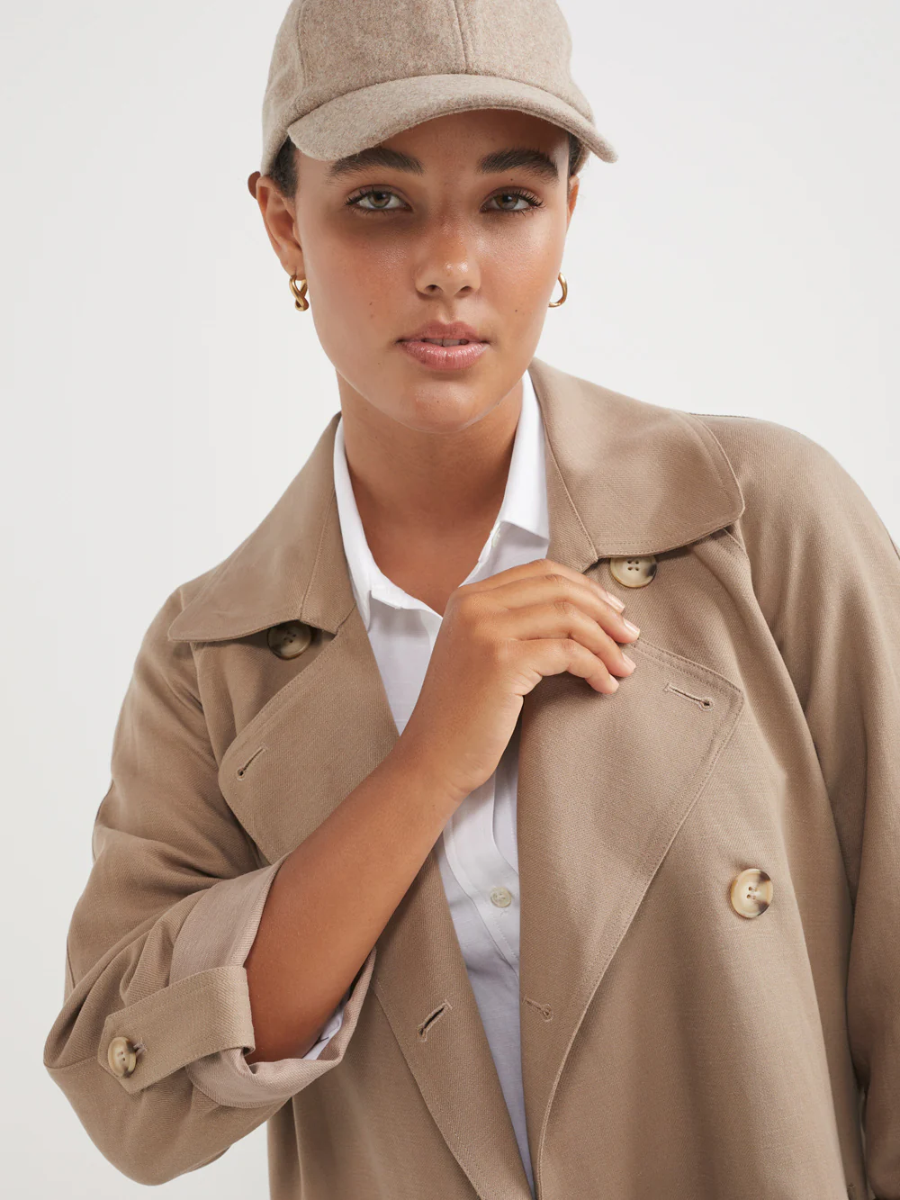 The Linen Blend Statement Trench - Image 4