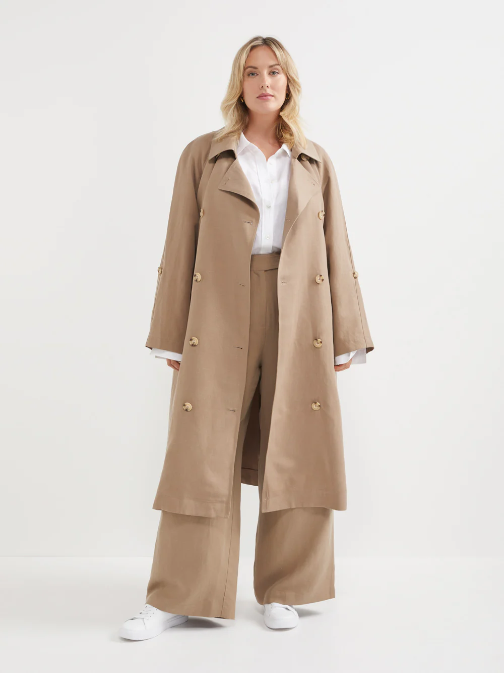 The Linen Blend Statement Trench - Image 7