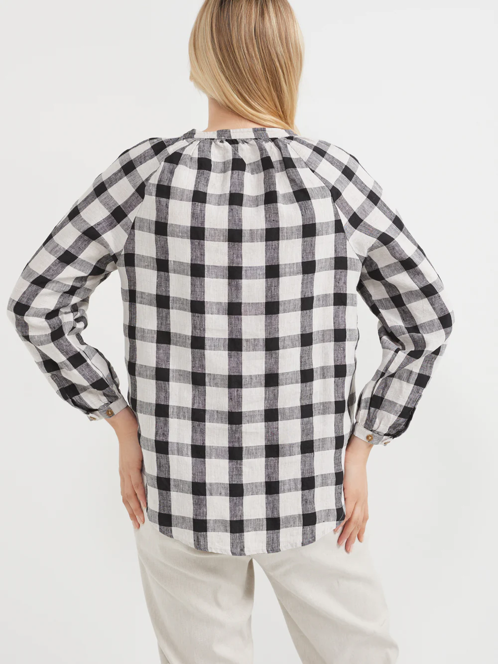 The Linen Check Popover Top - Image 4